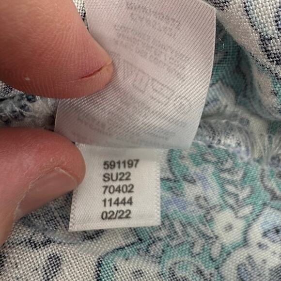 Loft Multicolored Blue Linen Floral Wrap Mini Skirt Womens Size 8 NWT Colorful - Picture 11 of 13